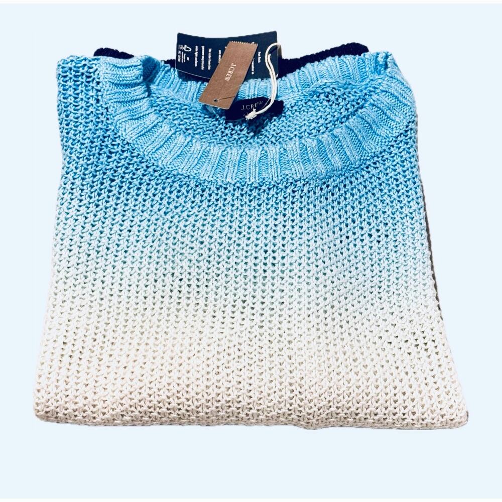 NWT J Crew Ombre Sweater xxs Turquoise White - Picture 2 of 8